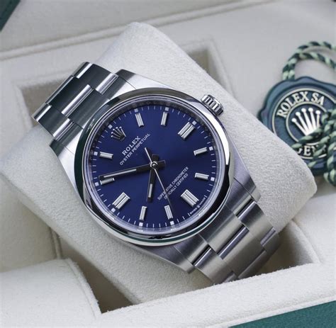 rolex oyster perpetual blue face